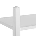 Narrow 2 Tone End Table With Usb Charging Ports For Small Space, Solid Wood Table Legs, White And Walnut, 11.8