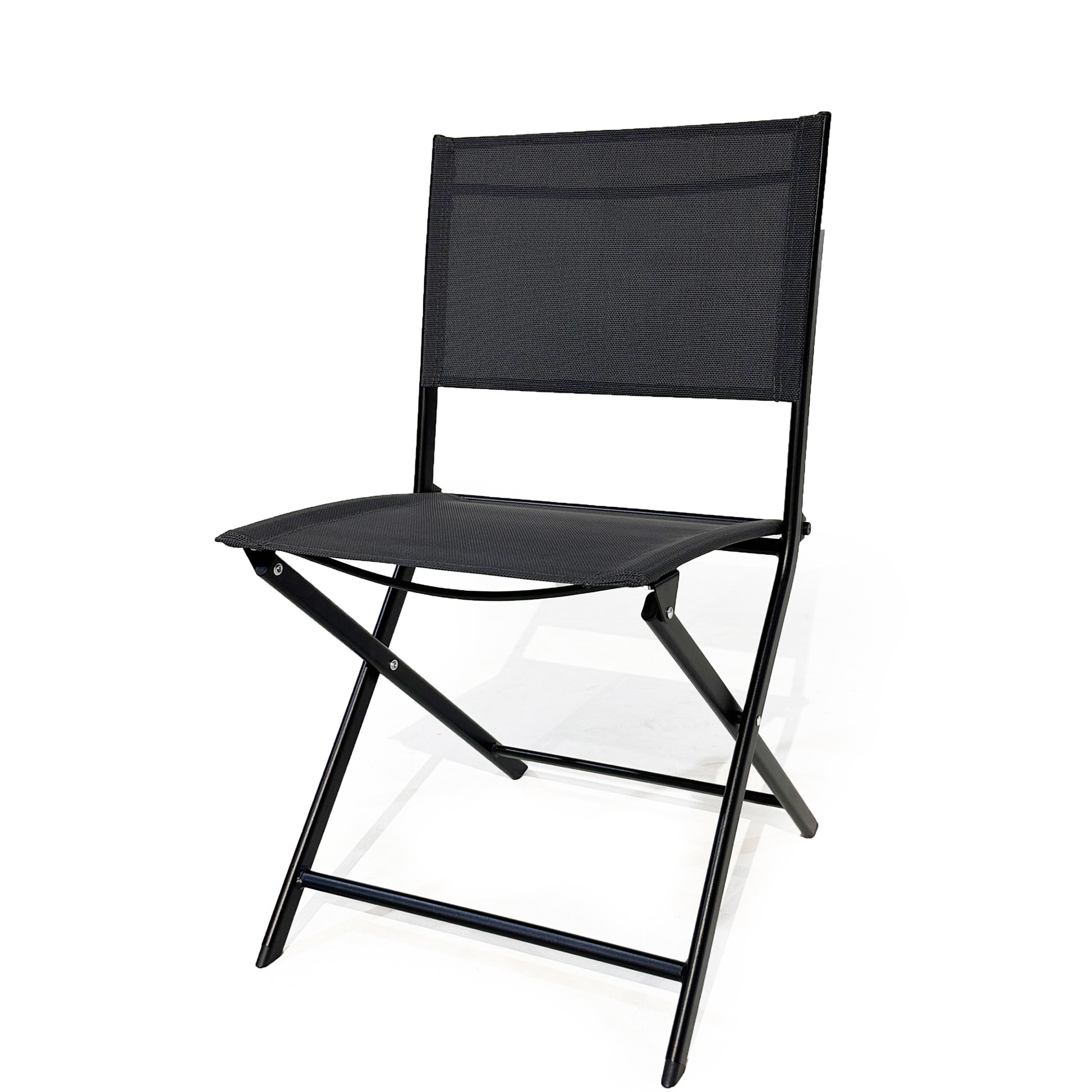 3Pcs Patio Bistro Set, Patio Set Of Foldable Patio Table And Chairs,Outdoor Patio Furniture Sets,Black No Complete Patio Set Black Rust Resistant Frame Garden & Outdoor 2 Person Seating Group Steel Steel