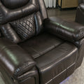 Home Theater Seating Manual Recliner Chair With Led Light Strip For Living Room,Bedroom, Brown Brown Foam Faux Leather