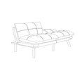 Leatehr Feeling Brown Convertible Folding Modern Sofa Bed White Wood Primary Living Space Light Duty Pine 2 Seat Brown Microfiber Medium Firm Pillow Back Modern Pillow Top Arms Foam Upholstered