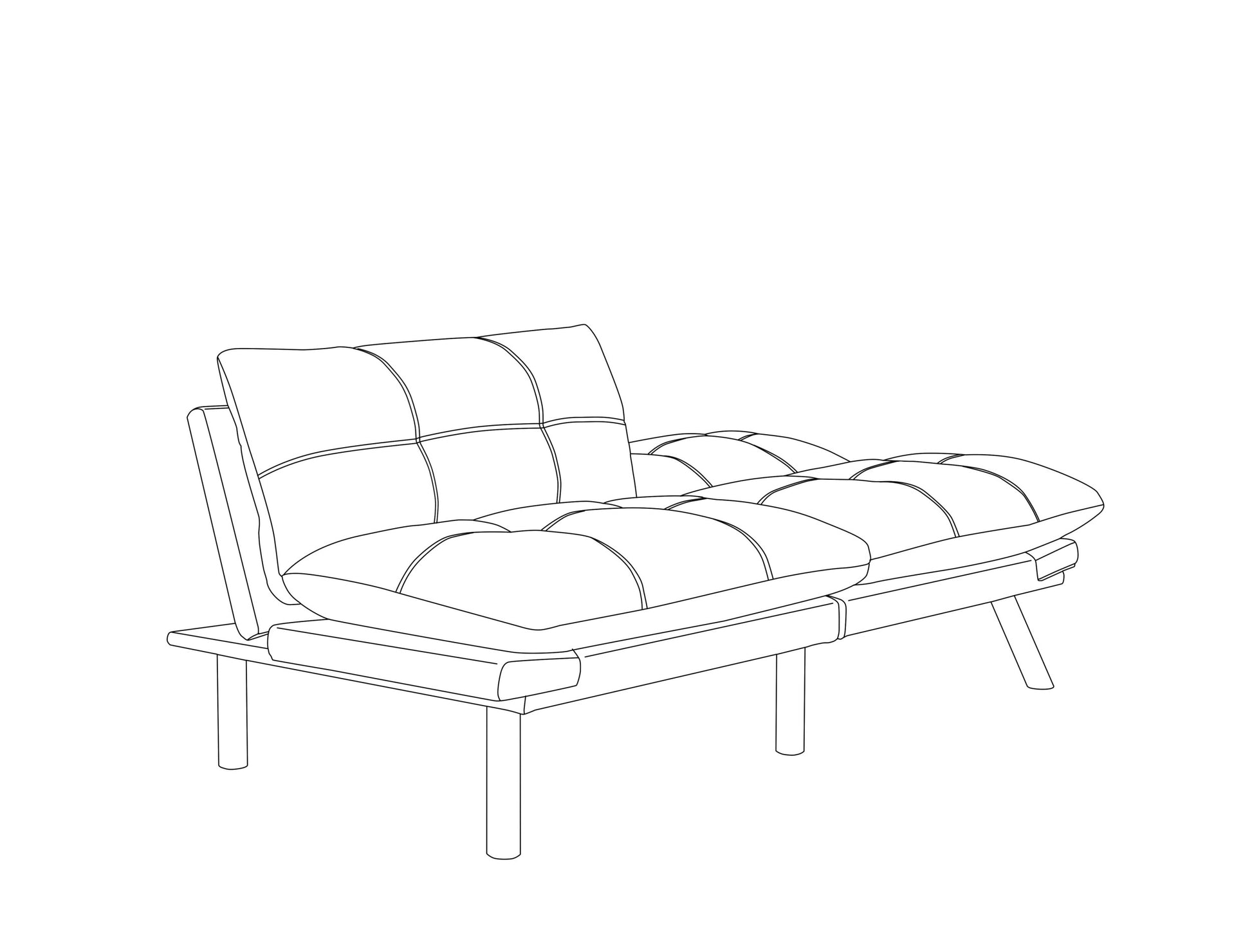 Leatehr Feeling Brown Convertible Folding Modern Sofa Bed White Wood Primary Living Space Light Duty Pine 2 Seat Brown Microfiber Medium Firm Pillow Back Modern Pillow Top Arms Foam Upholstered
