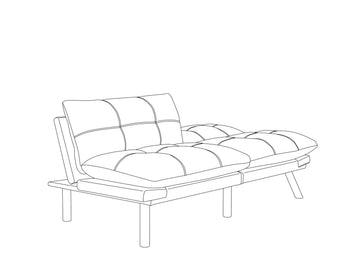 Leatehr Feeling Brown Convertible Folding Modern Sofa Bed White Wood Primary Living Space Light Duty Pine 2 Seat Brown Microfiber Medium Firm Pillow Back Modern Pillow Top Arms Foam Upholstered