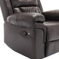 Home Theater Seating Manual Recliner Chair With Led Light Strip For Living Room,Bedroom, Brown Brown Foam Faux Leather