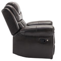 Home Theater Seating Manual Recliner Chair With Led Light Strip For Living Room,Bedroom, Brown Brown Foam Faux Leather