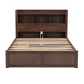 Full Size Storage Platform Bed With Pull Out Shelves, Twin Size Trundle And 2 Drawers, Espresso Box Spring Not Required Full Espresso Wood Bedroom Bed Frame Solid Wood Mdf
