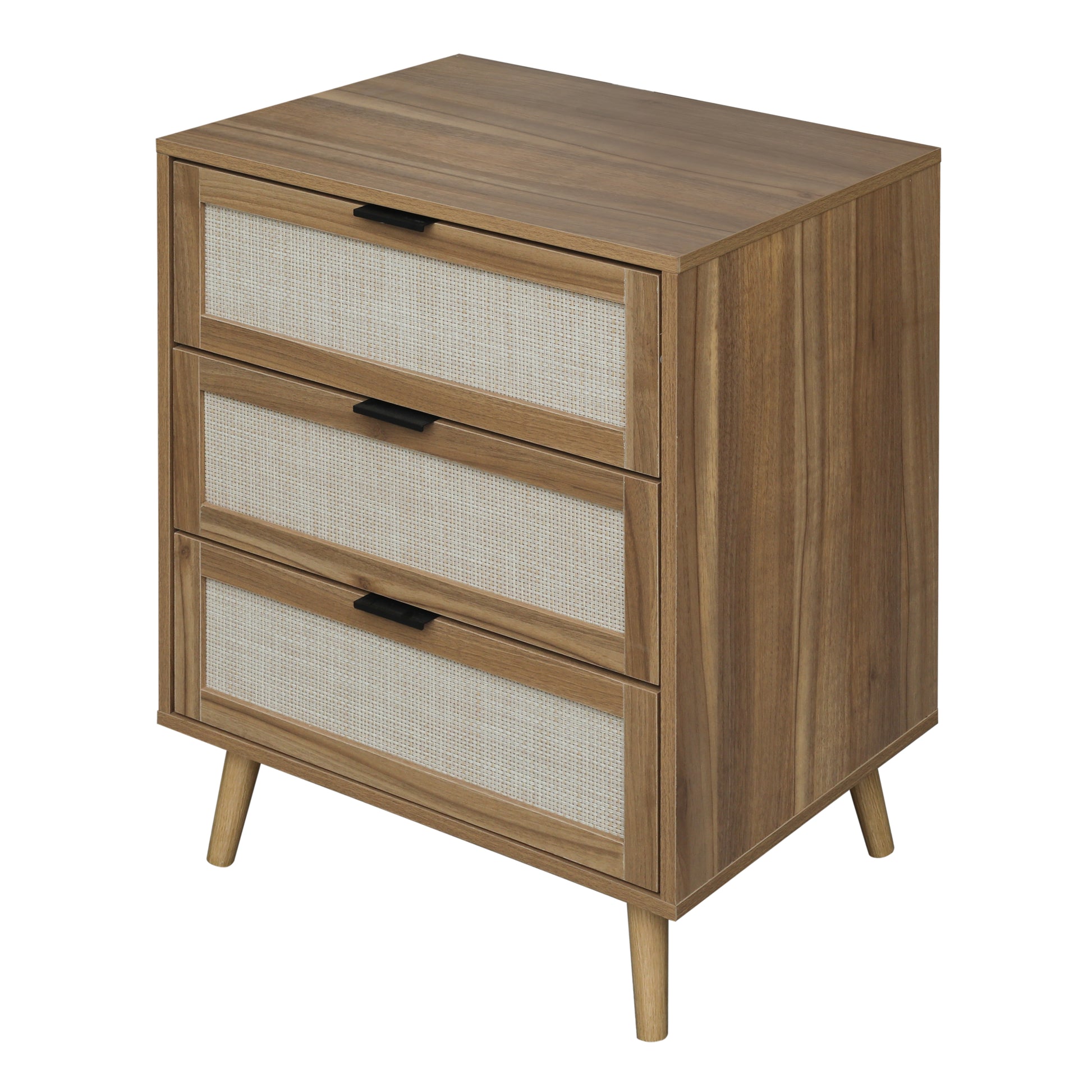 3 Drawer Cabinet, Suitable For Bedroom, Living Room, Study Walnut Particle Board