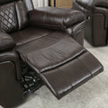 Home Theater Seating Manual Recliner Chair With Led Light Strip For Living Room,Bedroom, Brown Brown Foam Faux Leather