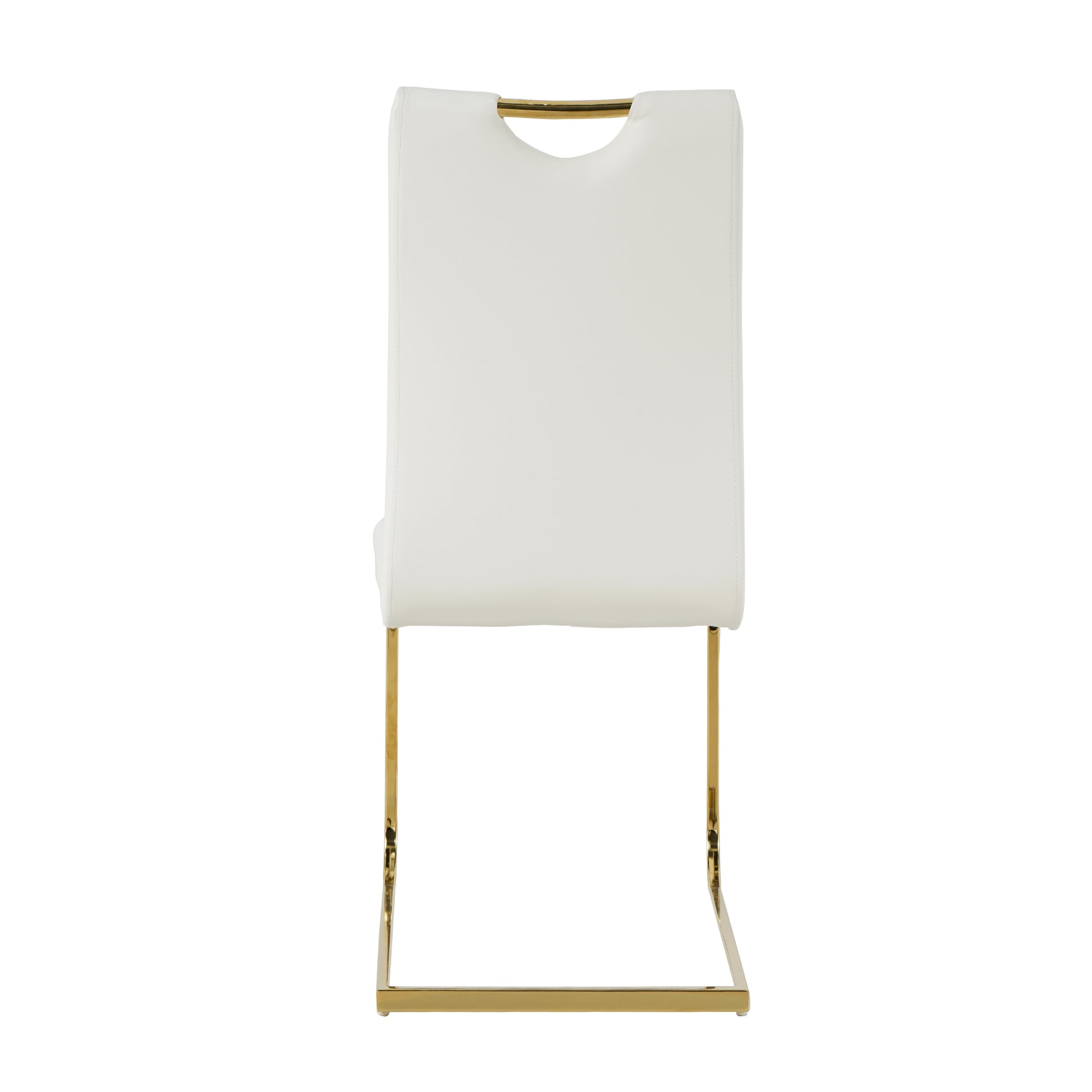 Modern Dining Table With Pu Cushion Seat Dining Chair Living Room Chair Upholstered Chair With Gold Plated Leg Leg Design, Kitchen, Living Room, Bedroom, Dining Room Side Chair Set Of 6 White Gold