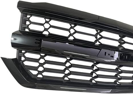 Front Bumper Upper Grille Grill Compatible With Chevrolet Silverado 1500 2016 2018,84602489 Black Black Abs Abs