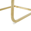 Modern Style Glass Dining Table, Elegant Transparent Design, Solid Support Base, White Dining Chair Set, Gold Plated Legs, Suitable For Restaurant Kitchen Use Set Of 5 White Gold Seats 4 Mdf Glass