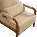 Modern Teddy Fabric Accent Chair,Oak Wood Frame Armchair For Living Room Ancient Oak Wood Cushion Back Oak Teddy