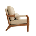 Modern Teddy Fabric Accent Chair,Oak Wood Frame Armchair For Living Room Ancient Oak Wood Cushion Back Oak Teddy