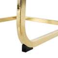 Modern Style Glass Dining Table, Elegant Transparent Design, Solid Support Base, Black Dining Chair Set, Gold Plated Chair Legs, Suitable For Restaurant Kitchen Use Set Of 5 Black Gold Seats 4 Mdf Glass