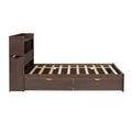 Full Size Storage Platform Bed With Pull Out Shelves, Twin Size Trundle And 2 Drawers, Espresso Box Spring Not Required Full Espresso Wood Bedroom Bed Frame Solid Wood Mdf