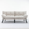 Cream Convertible Folding Modern Sofa Bed Twin Cream White Primary Living Space Modern Pine Foam Upholstered