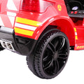 12V Kid Ride On Police Car With Parental Remote Control, Battery Powered Electric Truck With Siren, Flashing Lights, Music, Spring Suspension, Red Red Polypropylene