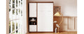 Twin Size Murphy Bed Wall Bed With Cabinet,White Twin White Solid Wood Mdf