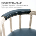 Bar Stools Seat Height 26'' Leather Wooden Bar Stools White Blue 1Pc Cream Blue Genuine Leather