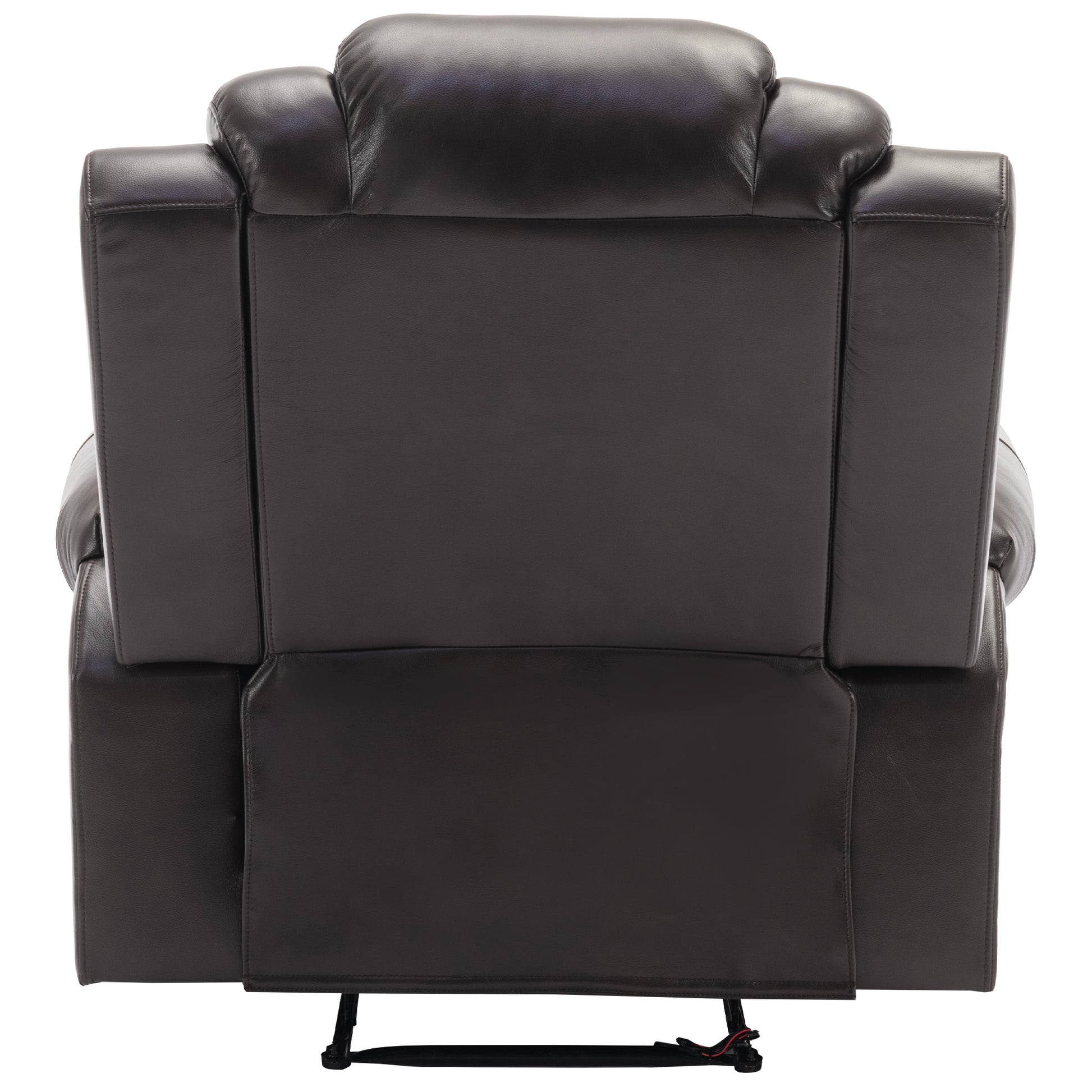 Home Theater Seating Manual Recliner Chair With Led Light Strip For Living Room,Bedroom, Brown Brown Foam Faux Leather