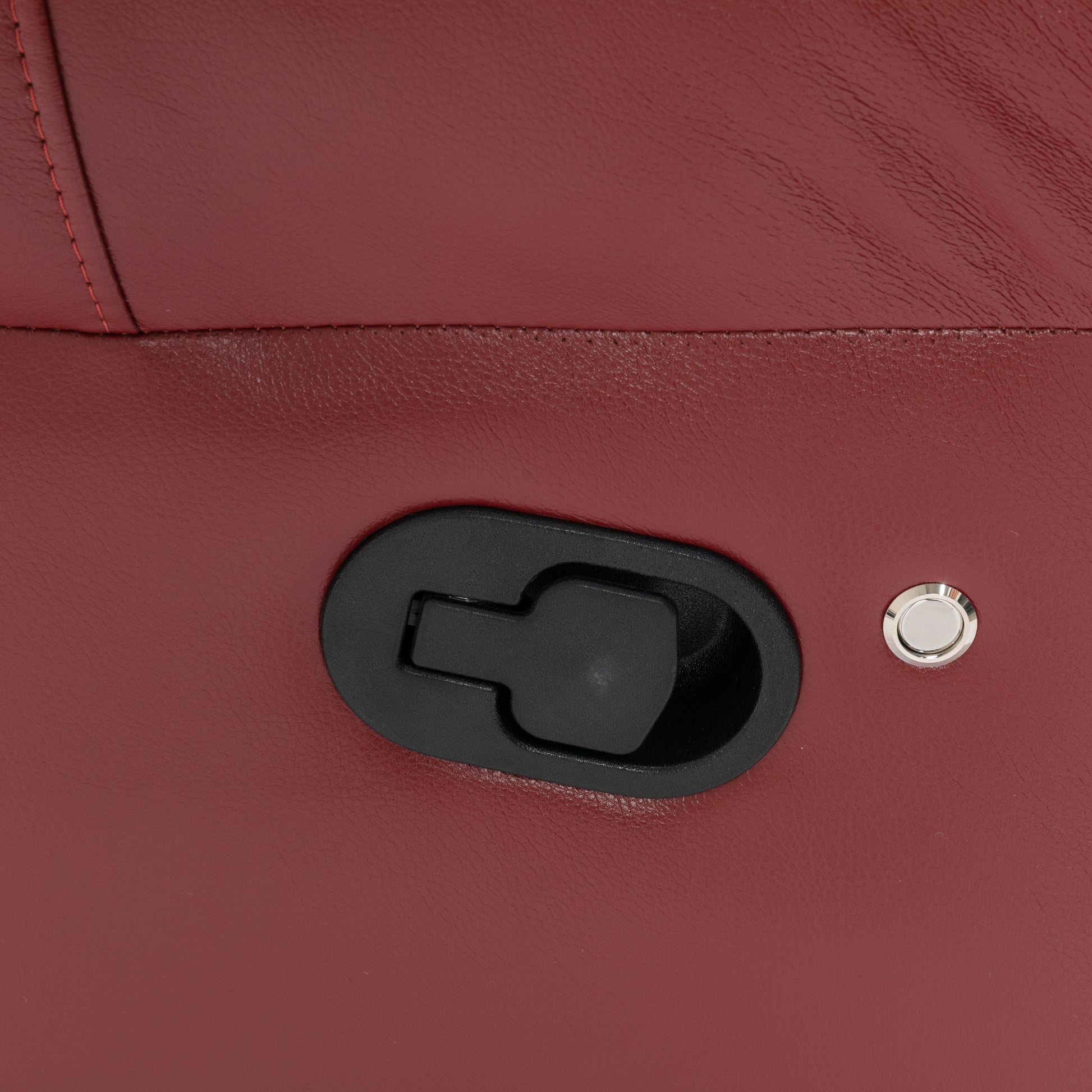 3 Pieces Recliner Sofa Sets Home Theater Seating Manual Recliner Chair With Center Console And Led Light Strip For Living Room, Wine Red Wine Red Foam Faux Leather