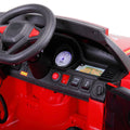 12V Kid Ride On Police Car With Parental Remote Control, Battery Powered Electric Truck With Siren, Flashing Lights, Music, Spring Suspension, Red Red Polypropylene