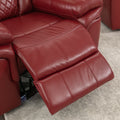 3 Pieces Recliner Sofa Sets Home Theater Seating Manual Recliner Chair With Center Console And Led Light Strip For Living Room, Wine Red Wine Red Foam Faux Leather