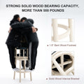 Bar Stools Seat Height 26'' Leather Wooden Bar Stools White Blue 1Pc Cream Blue Genuine Leather