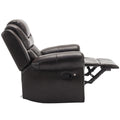 Home Theater Seating Manual Recliner Chair With Led Light Strip For Living Room,Bedroom, Brown Brown Foam Faux Leather