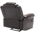 Home Theater Seating Manual Recliner Chair With Led Light Strip For Living Room,Bedroom, Brown Brown Foam Faux Leather