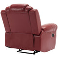 3 Pieces Recliner Sofa Sets Home Theater Seating Manual Recliner Chair With Center Console And Led Light Strip For Living Room, Wine Red Wine Red Foam Faux Leather