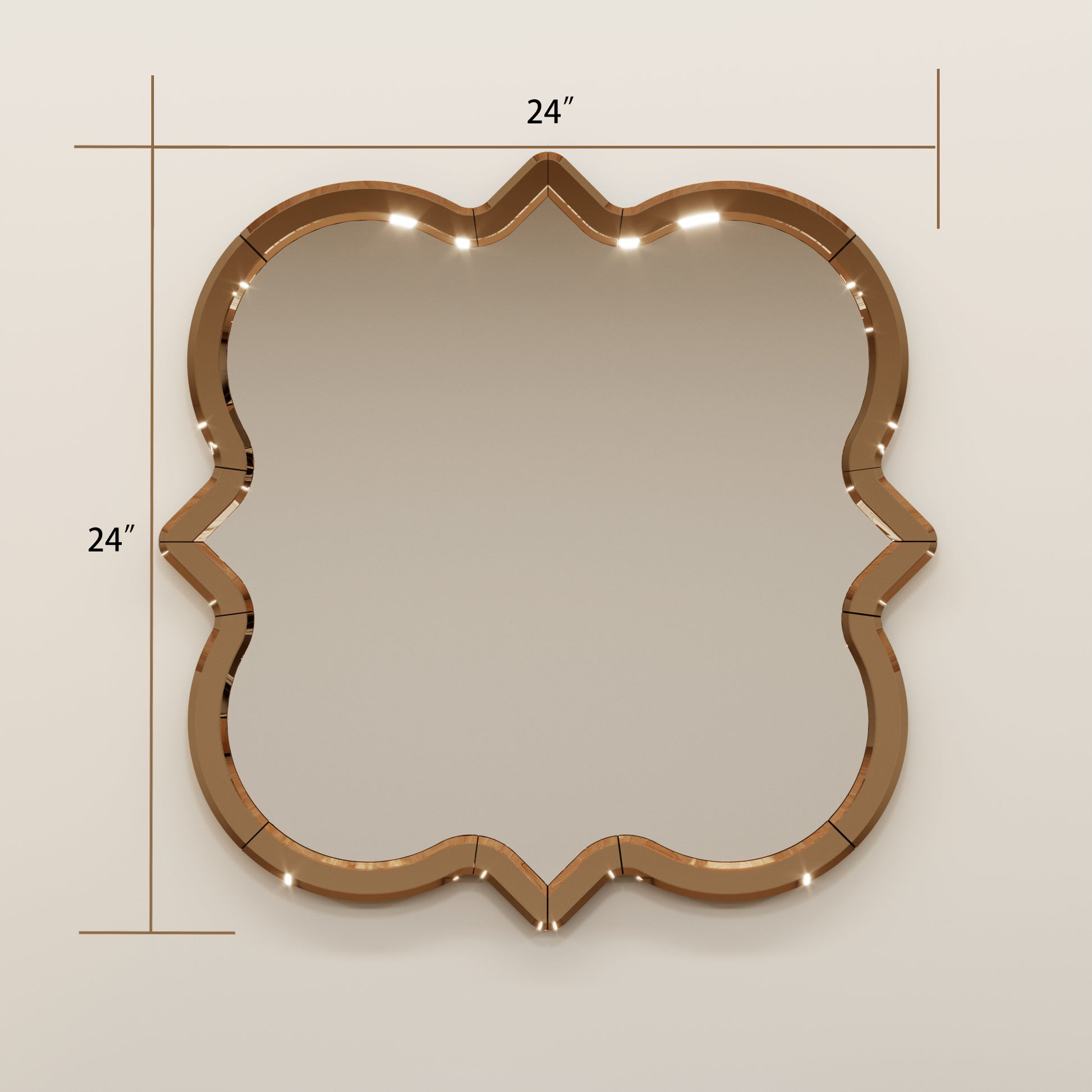 24 Inch Wall Mounted Silver Decorative Round Wall Mirror For Home, Living Room, Bedroom, Entryway Antique Black Mdf Glass