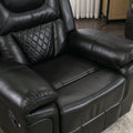 Home Theater Seating Manual Recliner Chair With Led Light Strip For Living Room,Bedroom, Black Black Foam Faux Leather