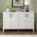 Sideboard With 4 Door Large Storage Buffet With Adjustable Shelves And Metal Handles For Kitchen, Living Room, Dining Room Antique White Antique White Mdf