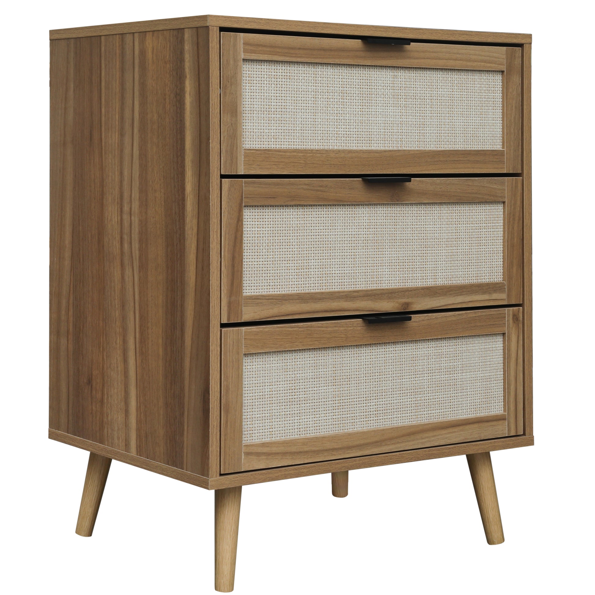 3 Drawer Cabinet, Suitable For Bedroom, Living Room, Study Walnut Particle Board