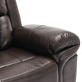 Home Theater Seating Manual Recliner Chair With Led Light Strip For Living Room,Bedroom, Brown Brown Foam Faux Leather