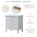Hammond G5490 N 3 Drawer Nightstandwhite White Particle Board