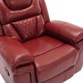 3 Pieces Recliner Sofa Sets Home Theater Seating Manual Recliner Chair With Center Console And Led Light Strip For Living Room, Wine Red Wine Red Foam Faux Leather
