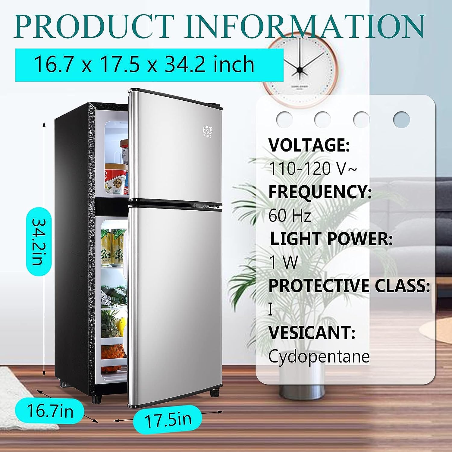 3.5Cu.Ft Compact Refrigerator Mini Fridge With Freezer, Small Refrigerator With 2 Door, 7 Level Thermostat Removable Shelves For Kitchen, Dorm, Apartment, Bar, Office Silver Ban On Silver Abs Steel Q235