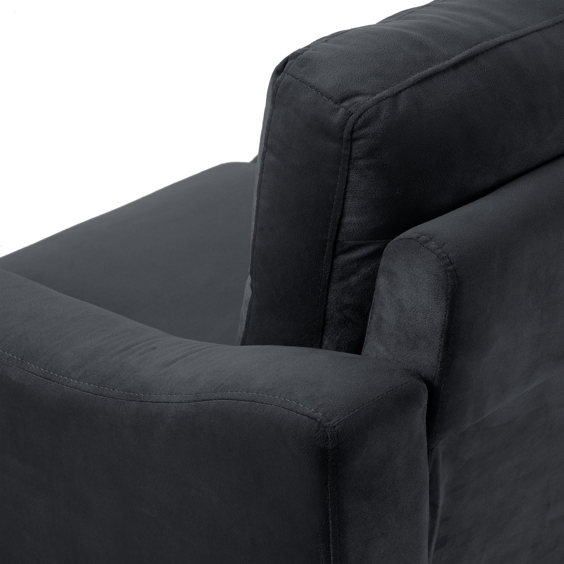 Couch Comfortable Sectional Couches And Sofas For Living Room Bedroom Office Small Space Black Velvet 1 Seat