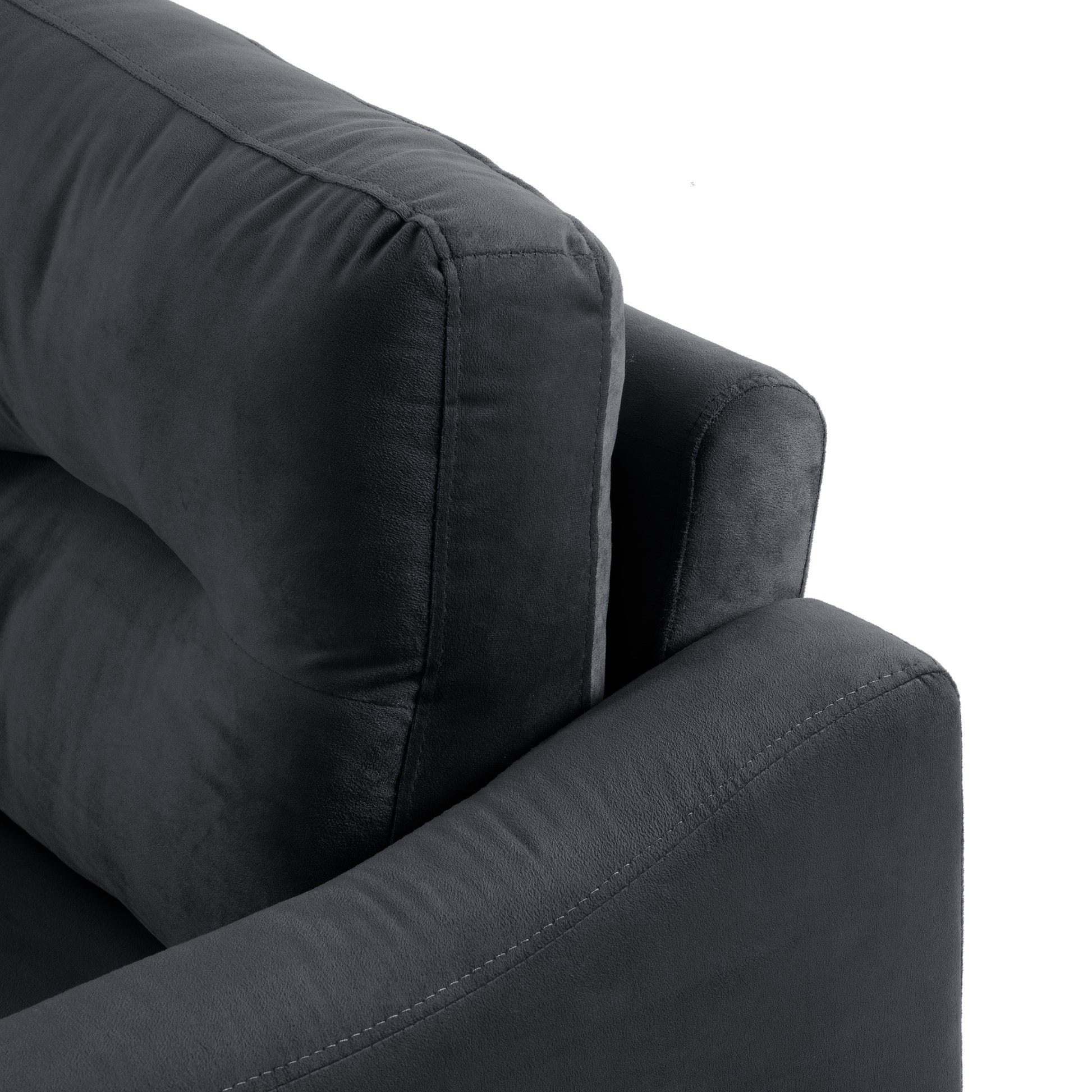 Couch Comfortable Sectional Couches And Sofas For Living Room Bedroom Office Small Space Black Wood Primary Living Space Soft Rubberwood Velvet 3 Seat