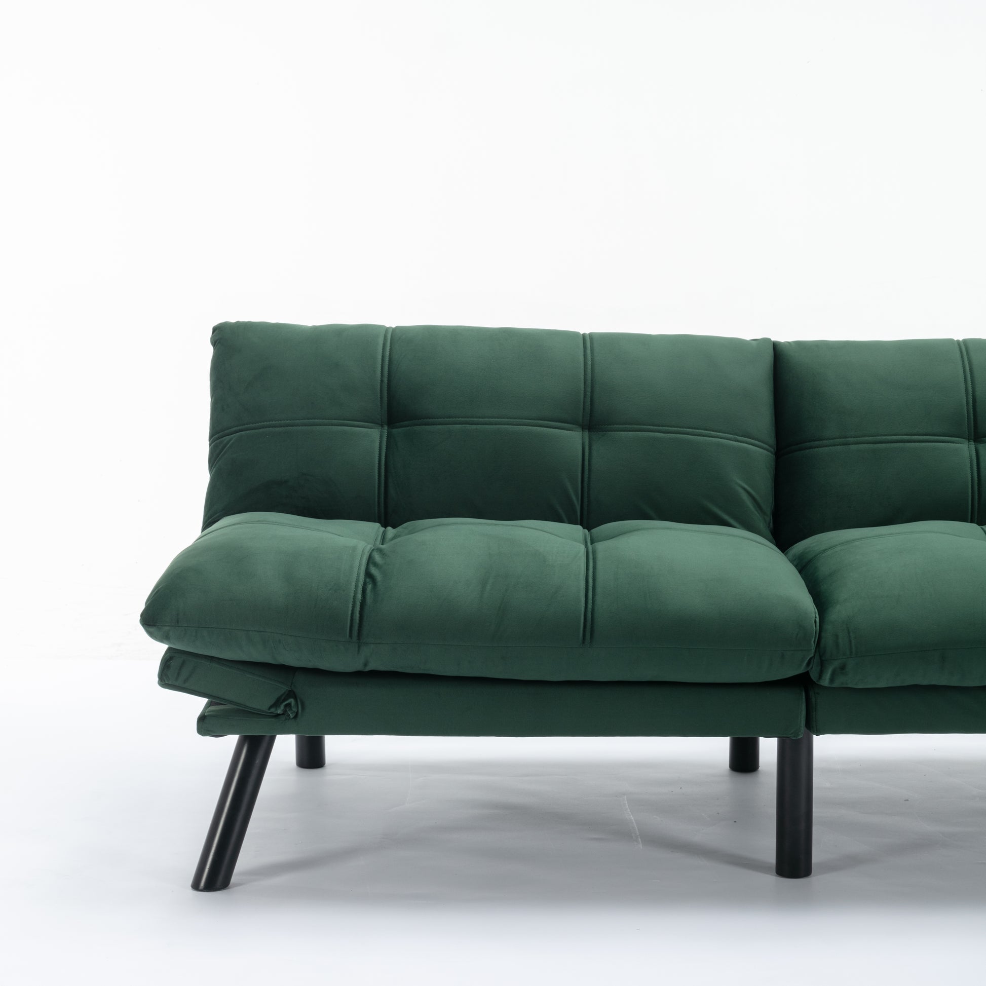 Emerald Convertible Folding Modern Sofa Bed Twin Emerald White Primary Living Space Modern Pine Foam Upholstered