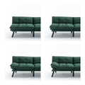 Emerald Convertible Folding Modern Sofa Bed Twin Emerald White Primary Living Space Modern Pine Foam Upholstered