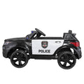 12V Kid Ride On Police Car With Parental Remote Control, Battery Powered Electric Truck With Siren, Flashing Lights,Music, Spring Suspension, Black Black Polypropylene