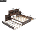 Full Size Storage Platform Bed With Pull Out Shelves, Twin Size Trundle And 2 Drawers, Espresso Box Spring Not Required Full Espresso Wood Bedroom Bed Frame Solid Wood Mdf