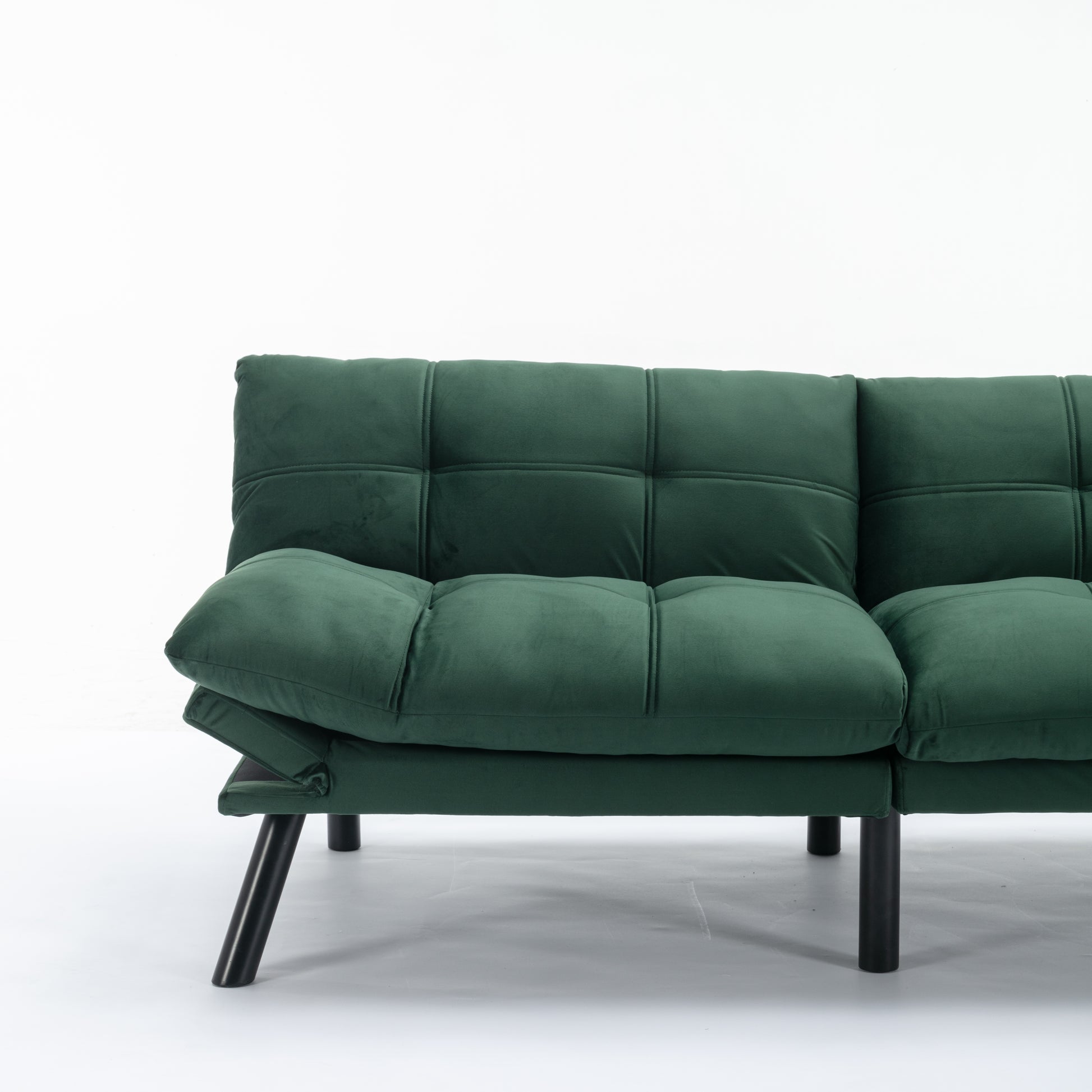 Emerald Convertible Folding Modern Sofa Bed Twin Emerald White Primary Living Space Modern Pine Foam Upholstered