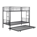 Metal Bunk Bed With Trundle Black Black Metal