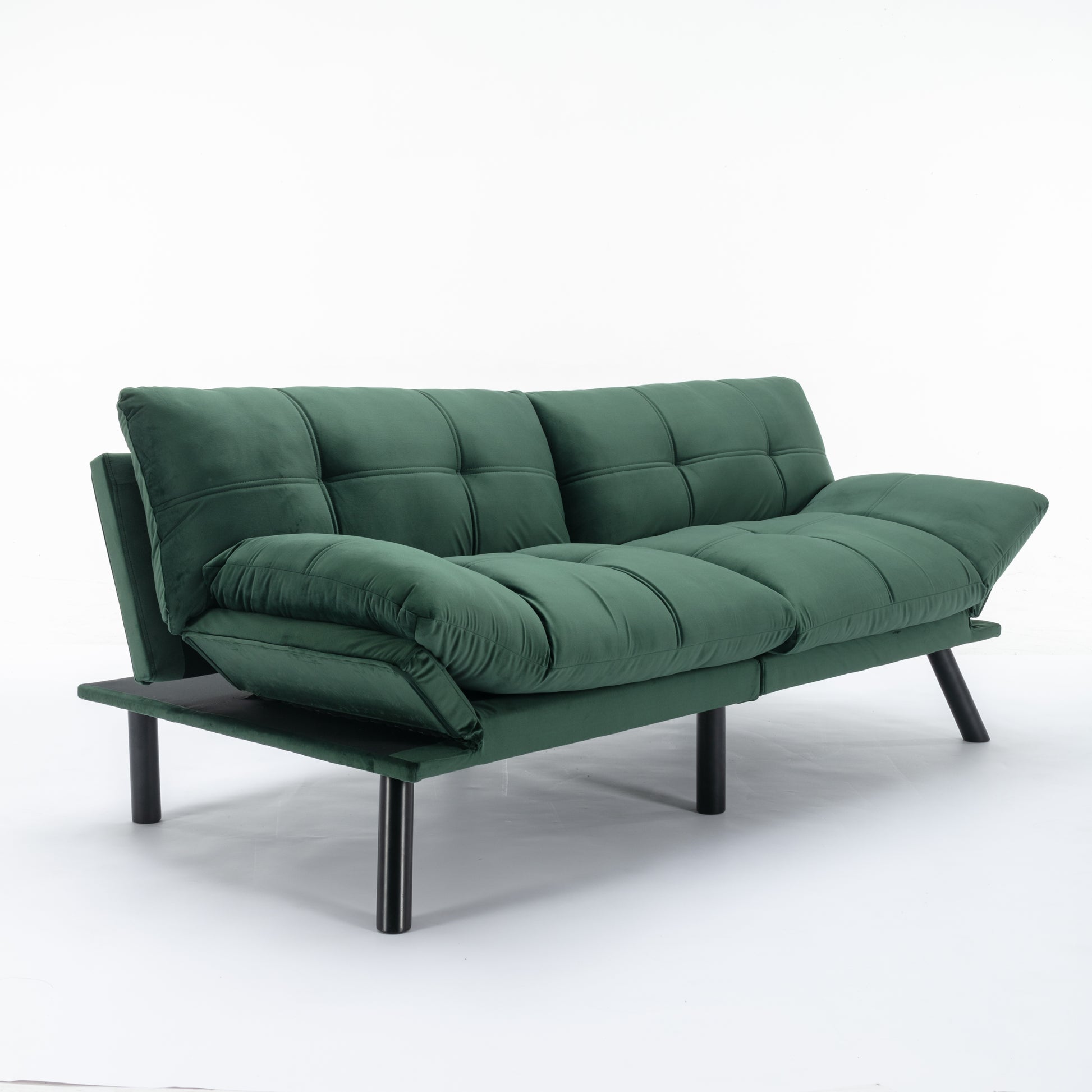 Emerald Convertible Folding Modern Sofa Bed Twin Emerald White Primary Living Space Modern Pine Foam Upholstered