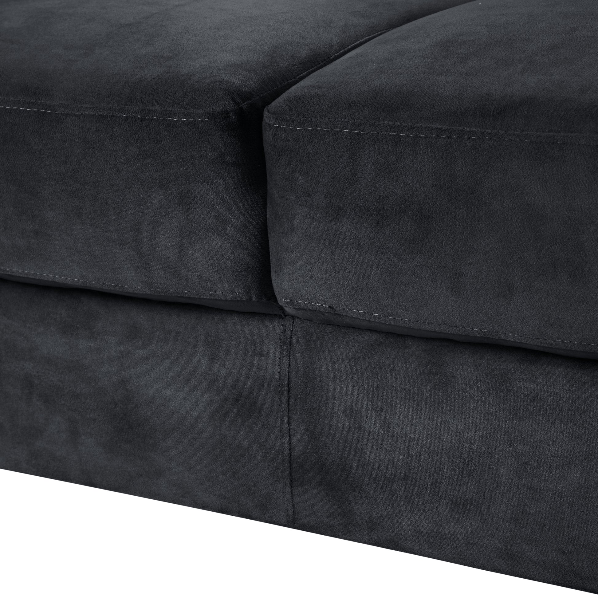 Couch Comfortable Sectional Couches And Sofas For Living Room Bedroom Office Small Space Black Velvet 2 Seat
