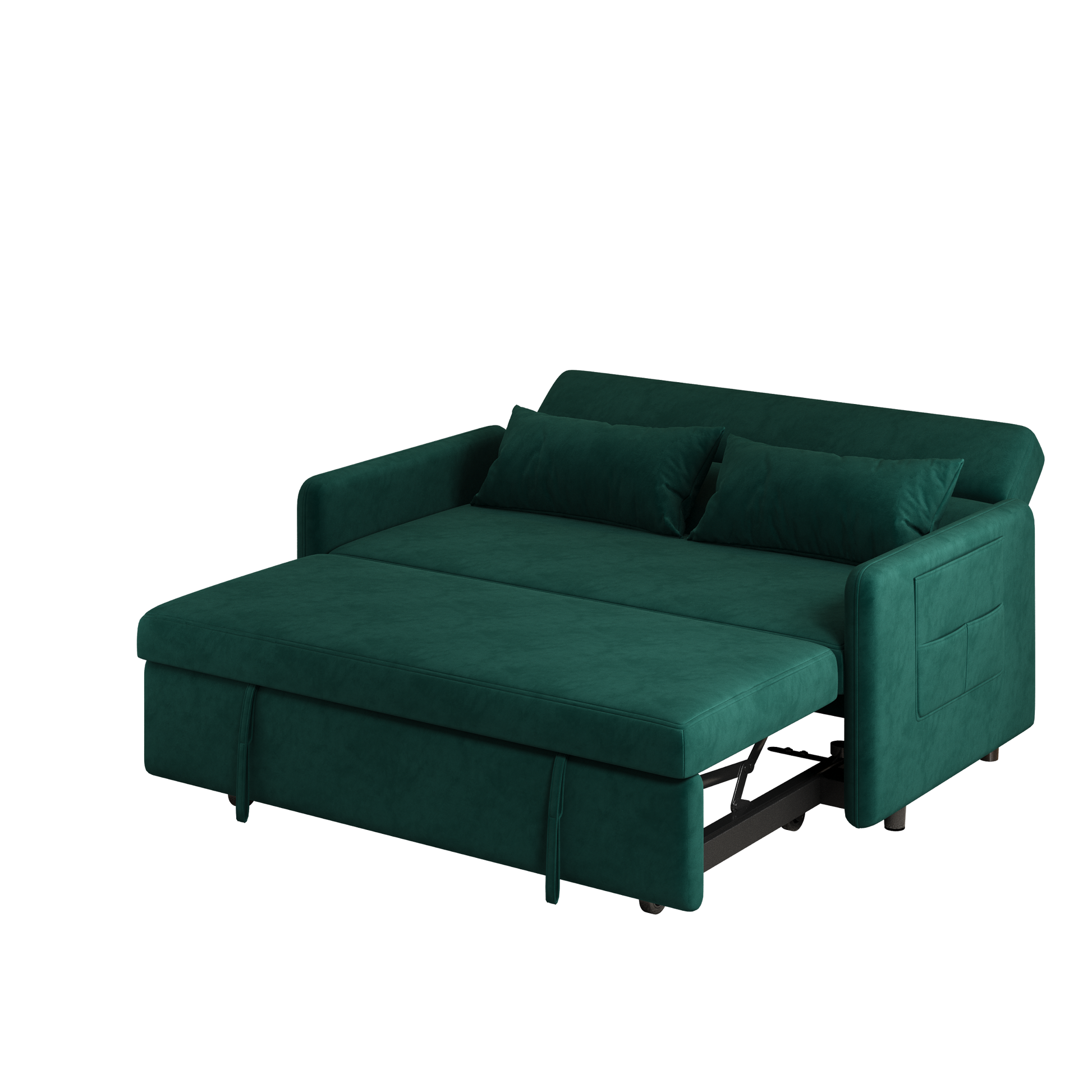 Sofa Pull Out Bed Included Two Pillows 54" Green Velvet Sofa For Small Spaces Green Altay Velvet