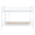 Full Xl Over Queen Metal Bunk Bed With 2 Drawers, White White Iron